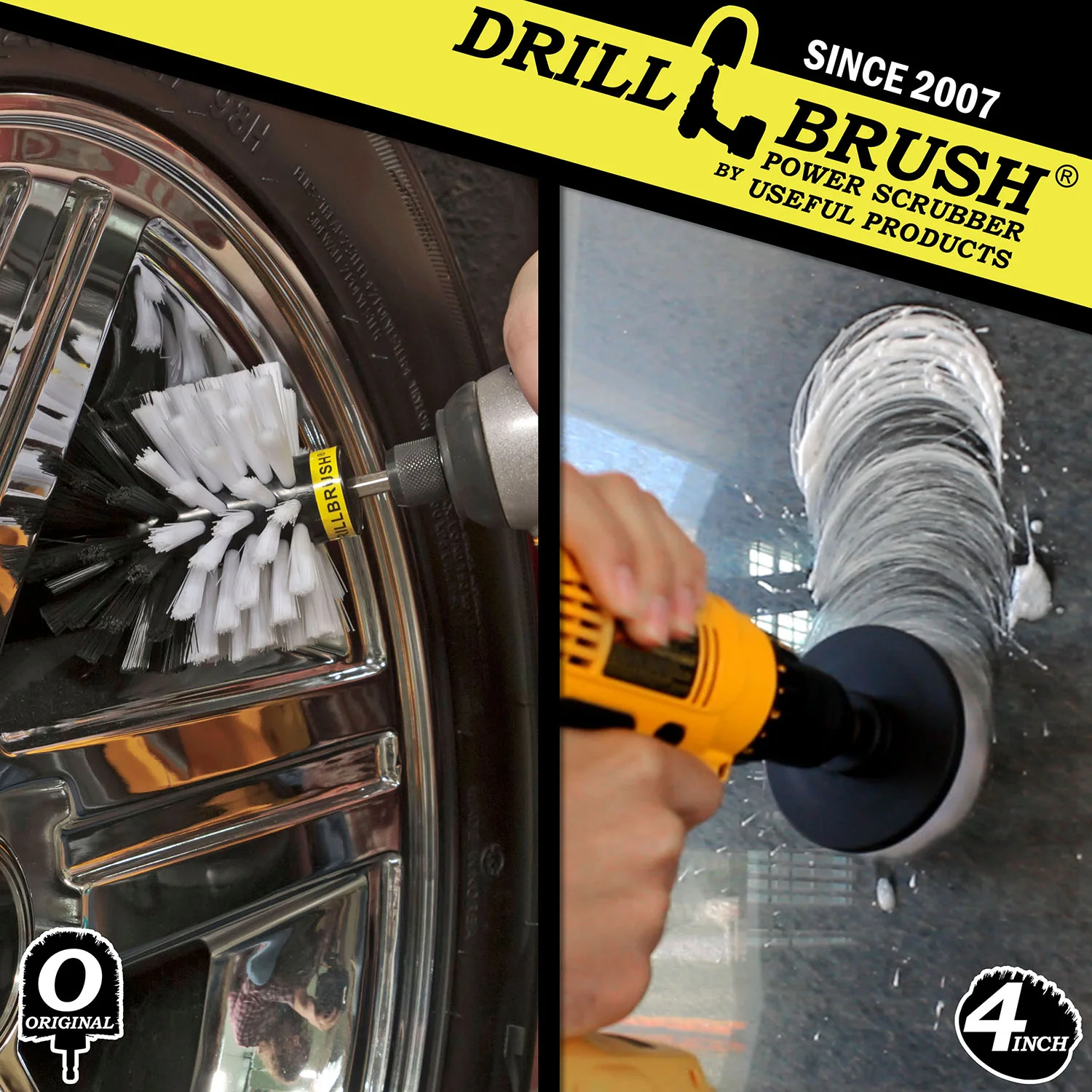 Original & 4in White Brushes - Soft Bristles - Home & Auto Cleaning | W-S-4O-QC-DB - Image 4