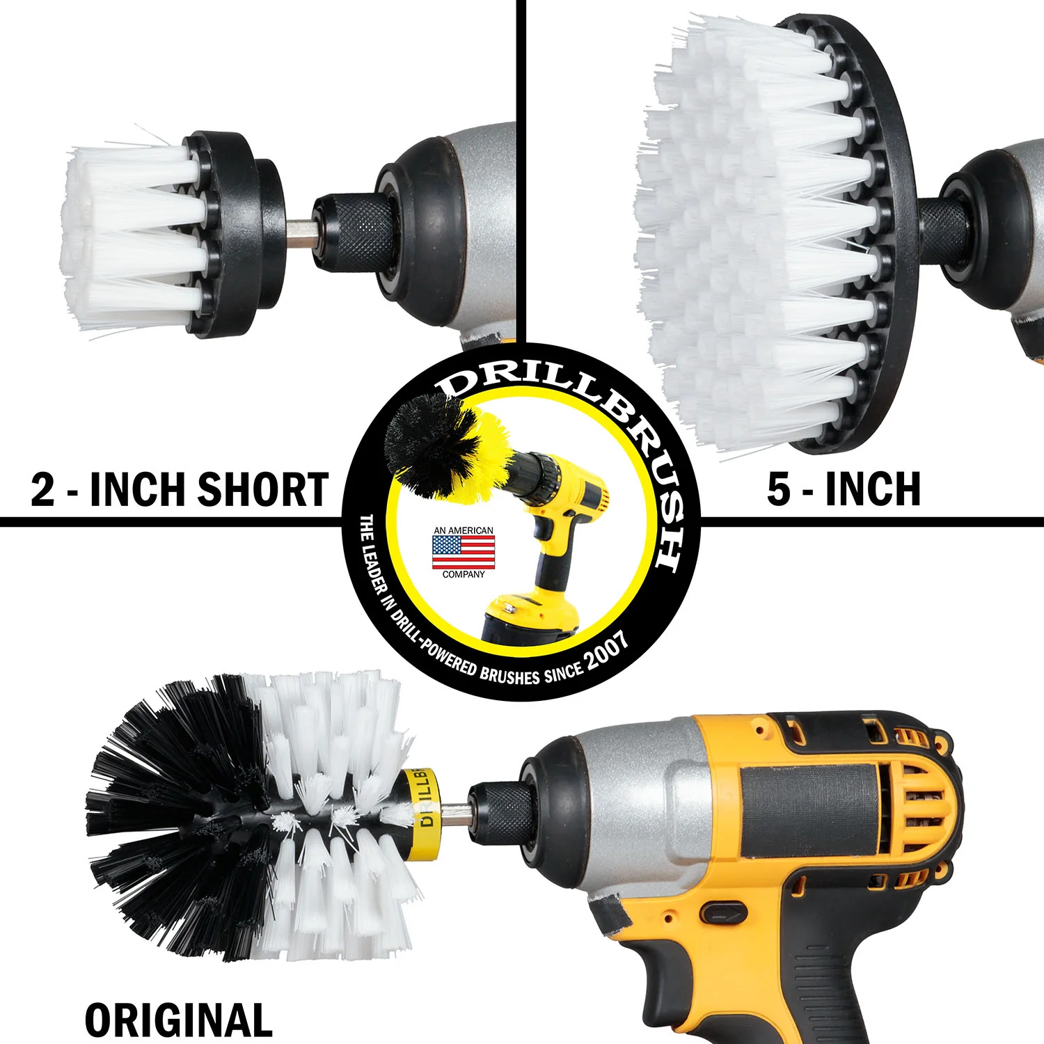 Original, 5in, & 2in White Brushes - Soft Bristles - Home & Auto Cleaning | W-S-52O-QC-DB - Image 4
