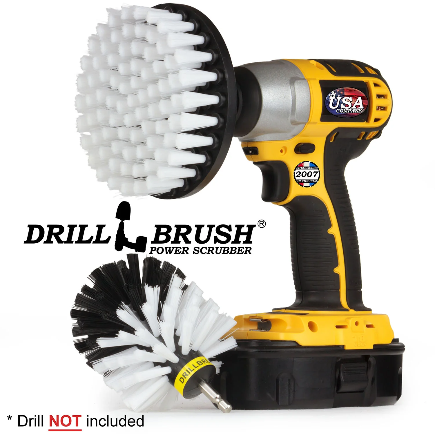 Original & 5in White Brushes - Soft Bristles - Home & Auto Cleaning | W-S-5O-QC-DB - Image 3