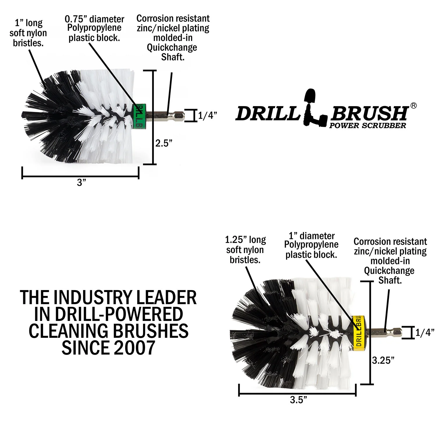 Original & Mini White Brushes - Soft Bristles - Home & Auto Cleaning | W-S-MO-QC-DB - Image 5