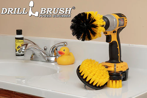 Original, 4in, & 2in Yellow Brushes - Medium Stiffness - Bathroom & Shower Cleaning | Y-S-42O-QC-DB - Image 6