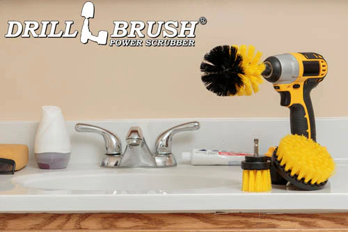 Original, 4in, & 2in-L Yellow Brushes - Medium Bristles - Bathroom & Shower | Y-4OS-2L-QC-DB - Image 6
