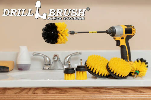 Ultimate Yellow Brush Kit w/ 7in Extension - Medium - Bathroom & Shower | Y-542OMS-2L-7X-QC-DB - Image 8
