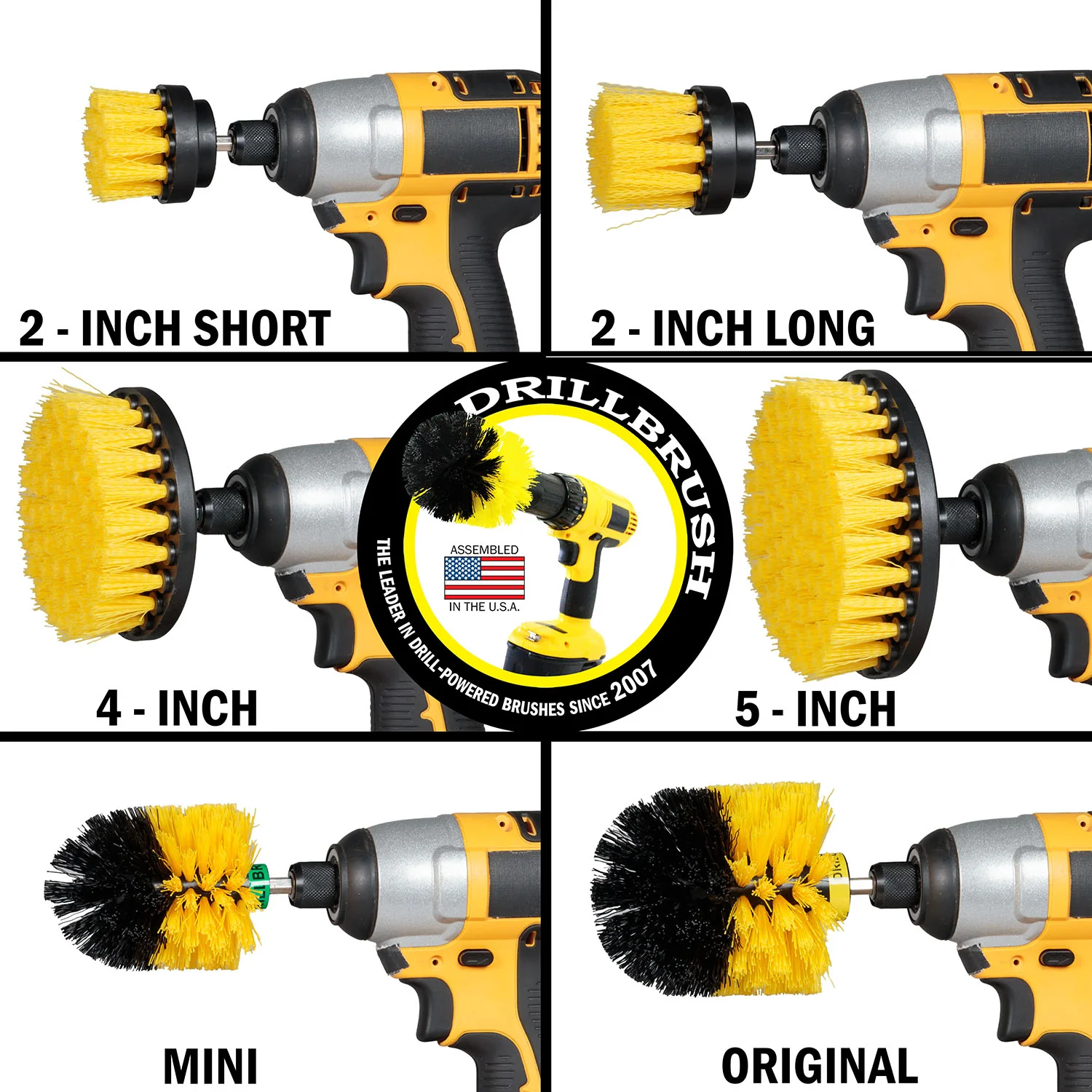 Ultimate Yellow Kit - Medium Bristles - Bathroom & Shower Cleaning | Y-542OMS-2L-QC-DB - Image 4