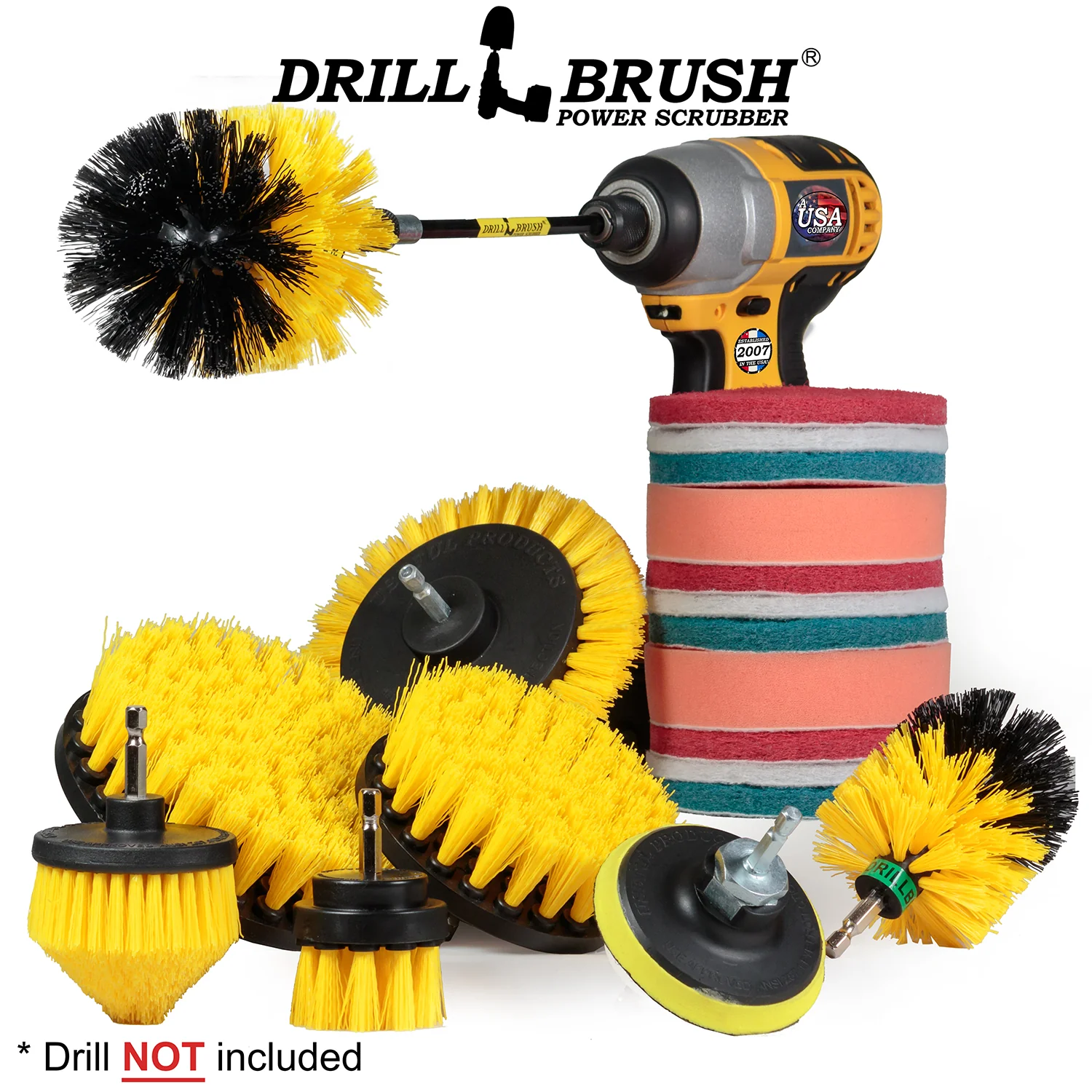 21-piece Yellow Brush Kit - Medium Bristles | Y-E542OMCS-P4-3WRB-2F-3V-5X-QC-DB - Image 2