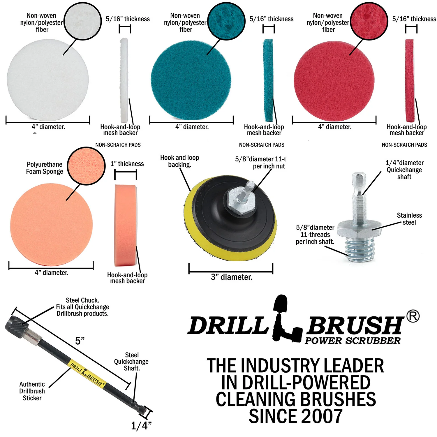 21-piece Yellow Brush Kit - Medium Bristles | Y-E542OMCS-P4-3WRB-2F-3V-5X-QC-DB - Image 3