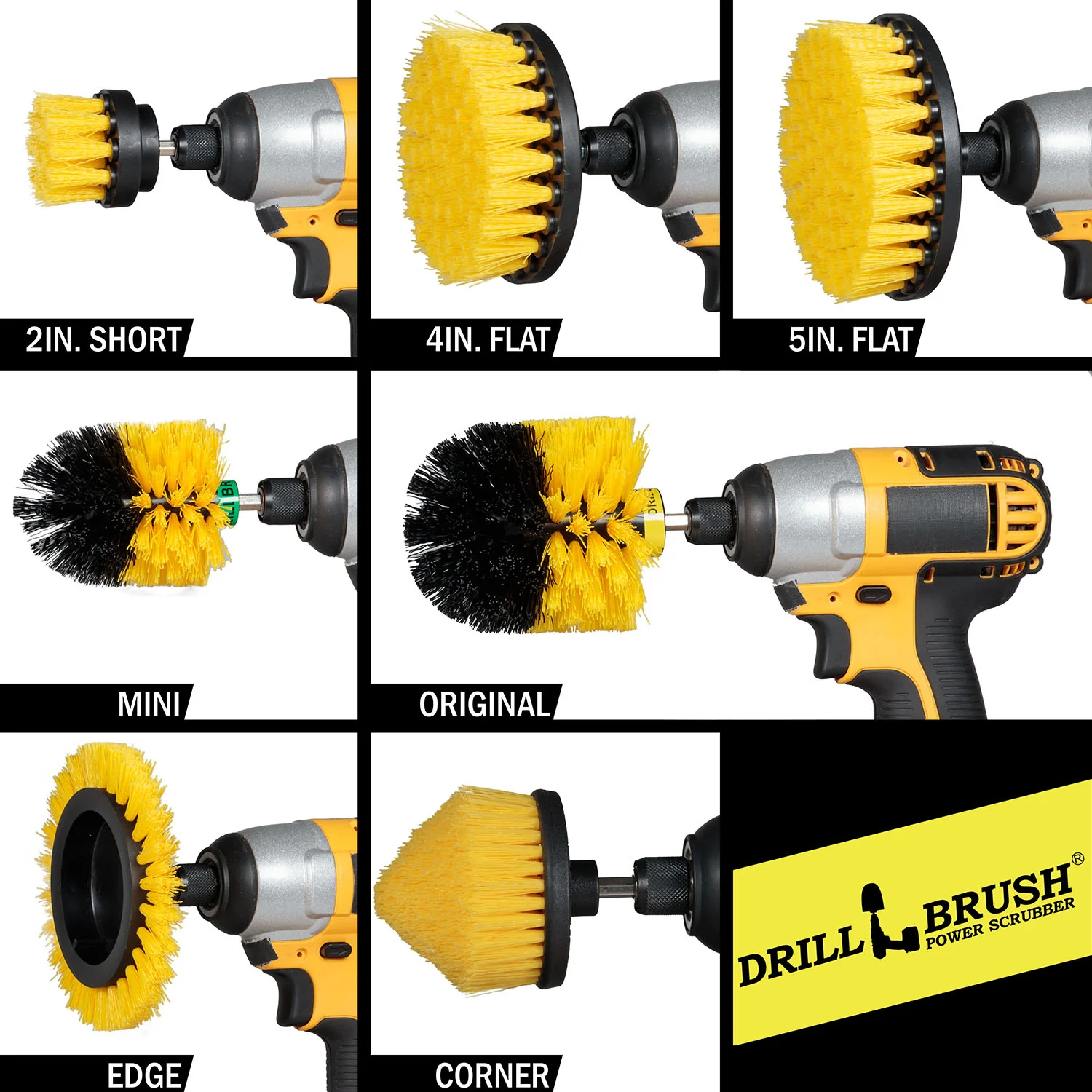21-piece Yellow Brush Kit - Medium Bristles | Y-E542OMCS-P4-3WRB-2F-3V-5X-QC-DB - Image 6
