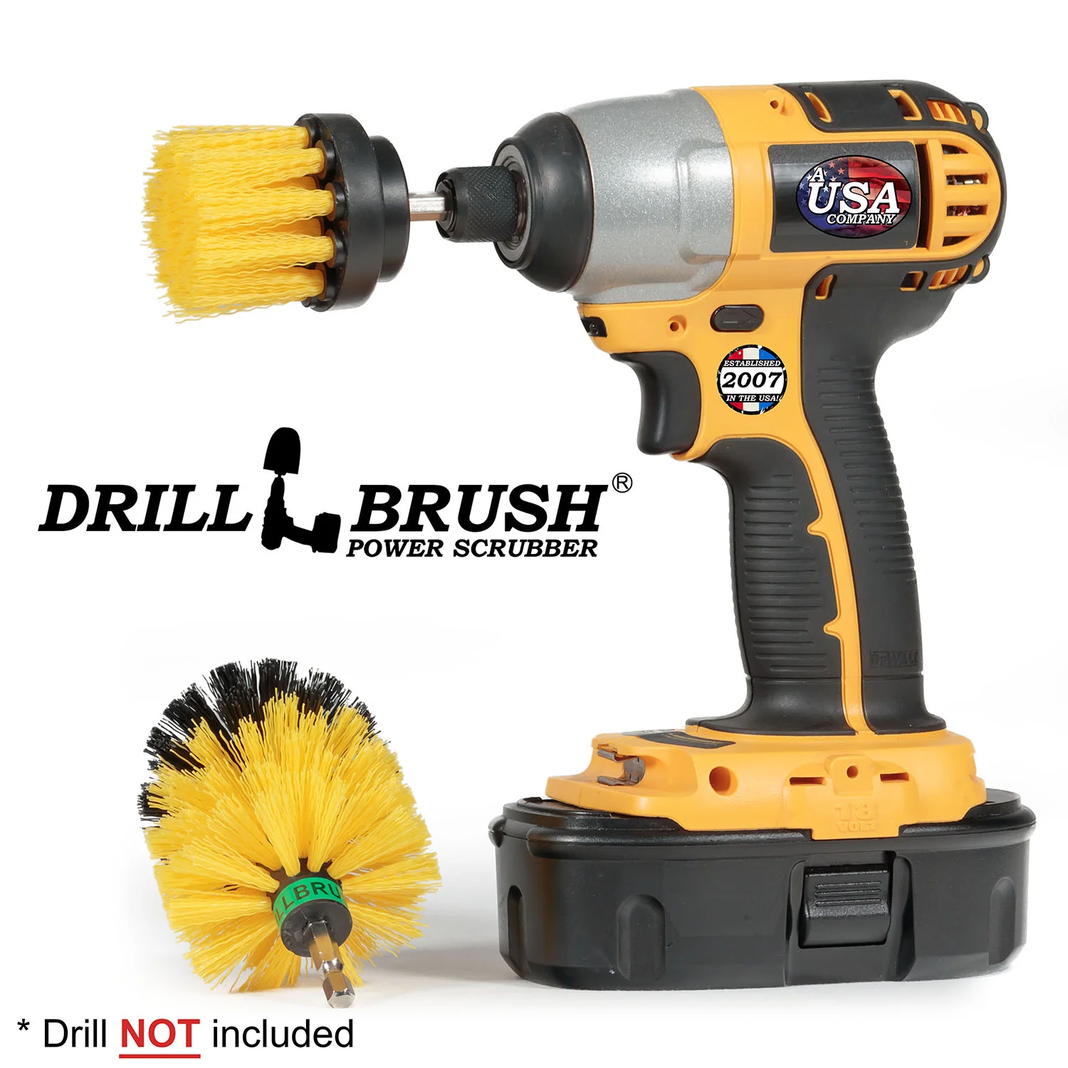 Mini & 2in-L Yellow Brushes - Medium Stiffness - Bathroom & Shower Cleaning | Y-MS-2L-QC-DB - Image 3