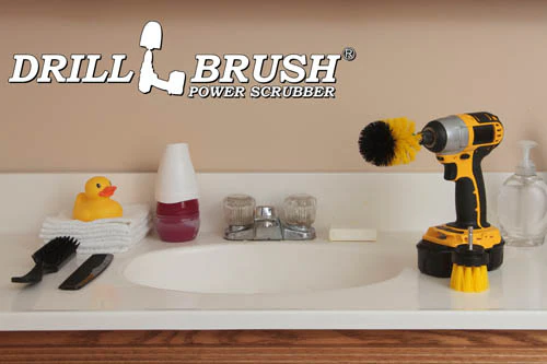 Mini & 2in-L Yellow Brushes - Medium Stiffness - Bathroom & Shower Cleaning | Y-MS-2L-QC-DB - Image 6