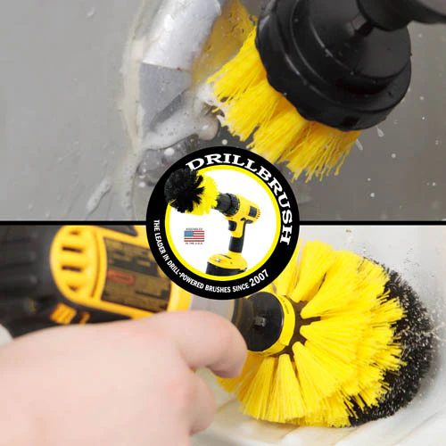 Original & 2in Yellow Brushes - Medium Stiffness - Bathroom & Shower Cleaning | Y-S-2O-QC-DB - Image 4