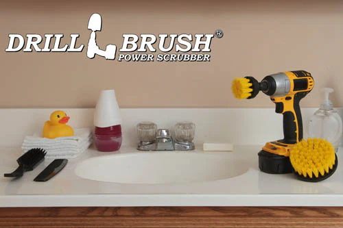 4in & 2in Yellow Brushes - Medium Bristles - Bathroom & Shower Cleaning | Y-S-42-QC-DB - Image 6