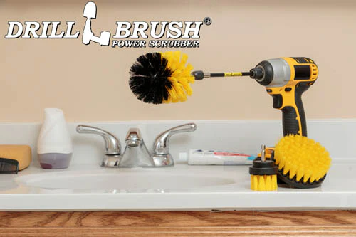 Original, 4in, & 2in Yellow Brushes w/5in Ext. - Medium - Bathroom & Shower | Y-S-42O-5X-QC-DB - Image 6