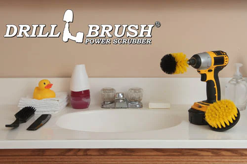 Mini & 4in Yellow Brushes - Medium Bristles - Bathroom & Shower Cleaning | Y-S-4M-QC-DB - Image 6