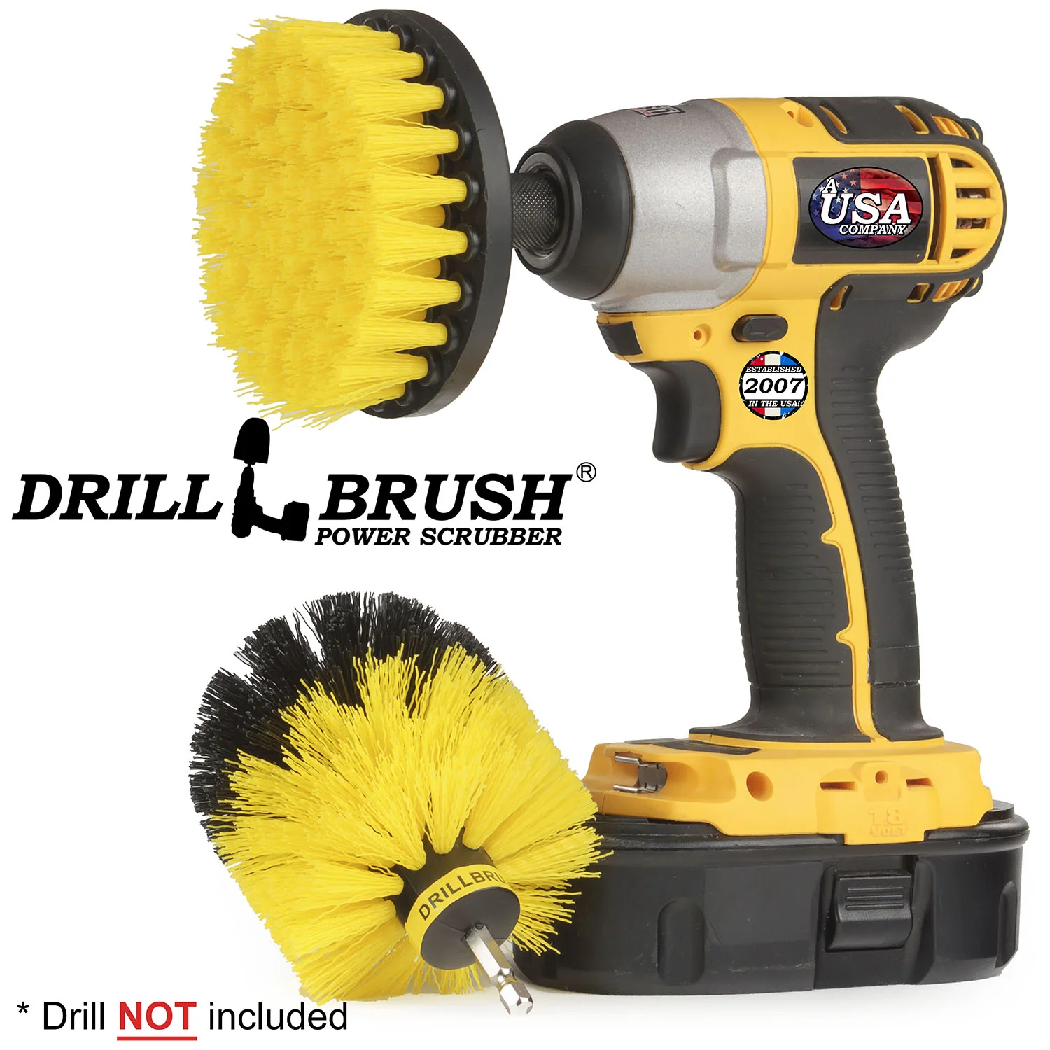 Original & 4in Yellow Brushes - Medium Bristles - Bathroom & Shower Cleaning | Y-S-4O-QC-DB - Image 3