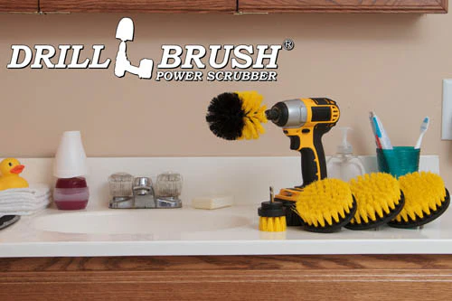 Original, 5in, 5in, 4in, & 2in Yellow Brushes - Medium - Bathroom & Shower | Y-S-5542O-QC-DB - Image 6