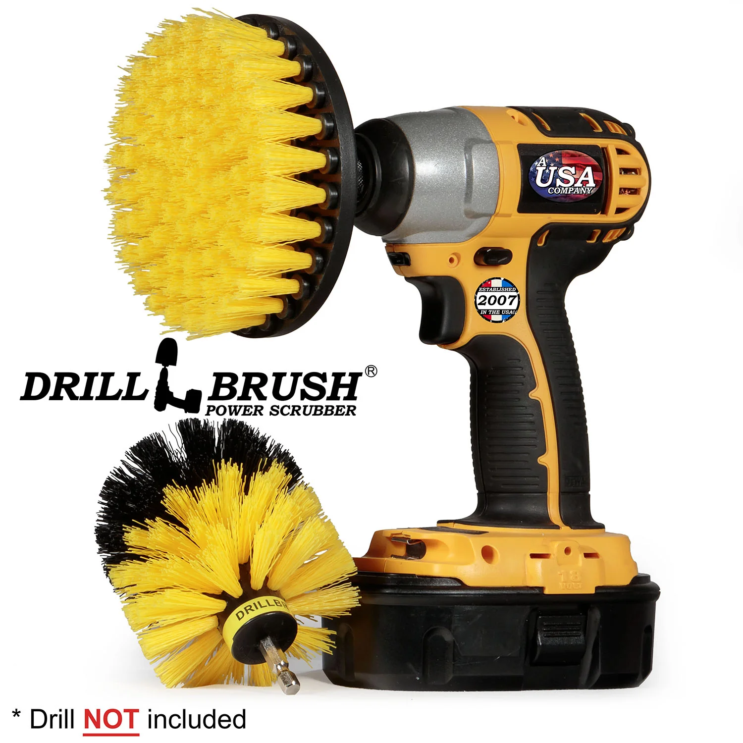 Original & 5in Yellow Brushes - Medium Bristles - Bathroom & Shower Cleaning | Y-S-5O-QC-DB - Image 3