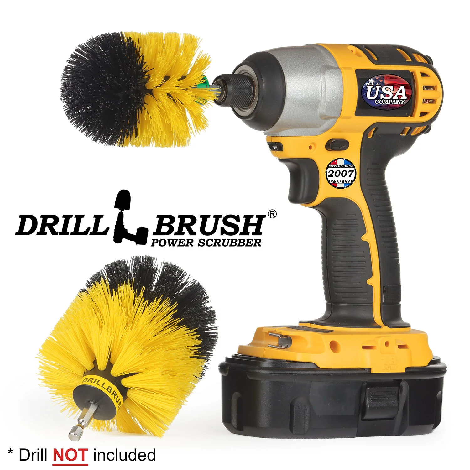 Original & Mini Yellow Brushes - Medium Bristles - Bathroom & Shower Cleaning | Y-S-MO-QC-DB - Image 3