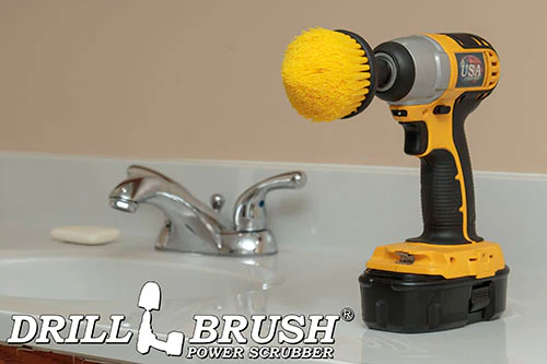 Yellow Corner Brush - Medium Bristles - Cone Shaped - Bathroom Cleaning | C-S-Y-QC-DB - Image 4