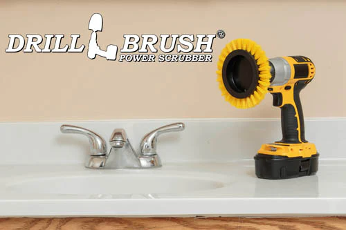 Yellow Edge Brush - Medium Stiffness - Wheel Shaped - Bathroom & Shower | E-S-Y-QC-DB - Image 4