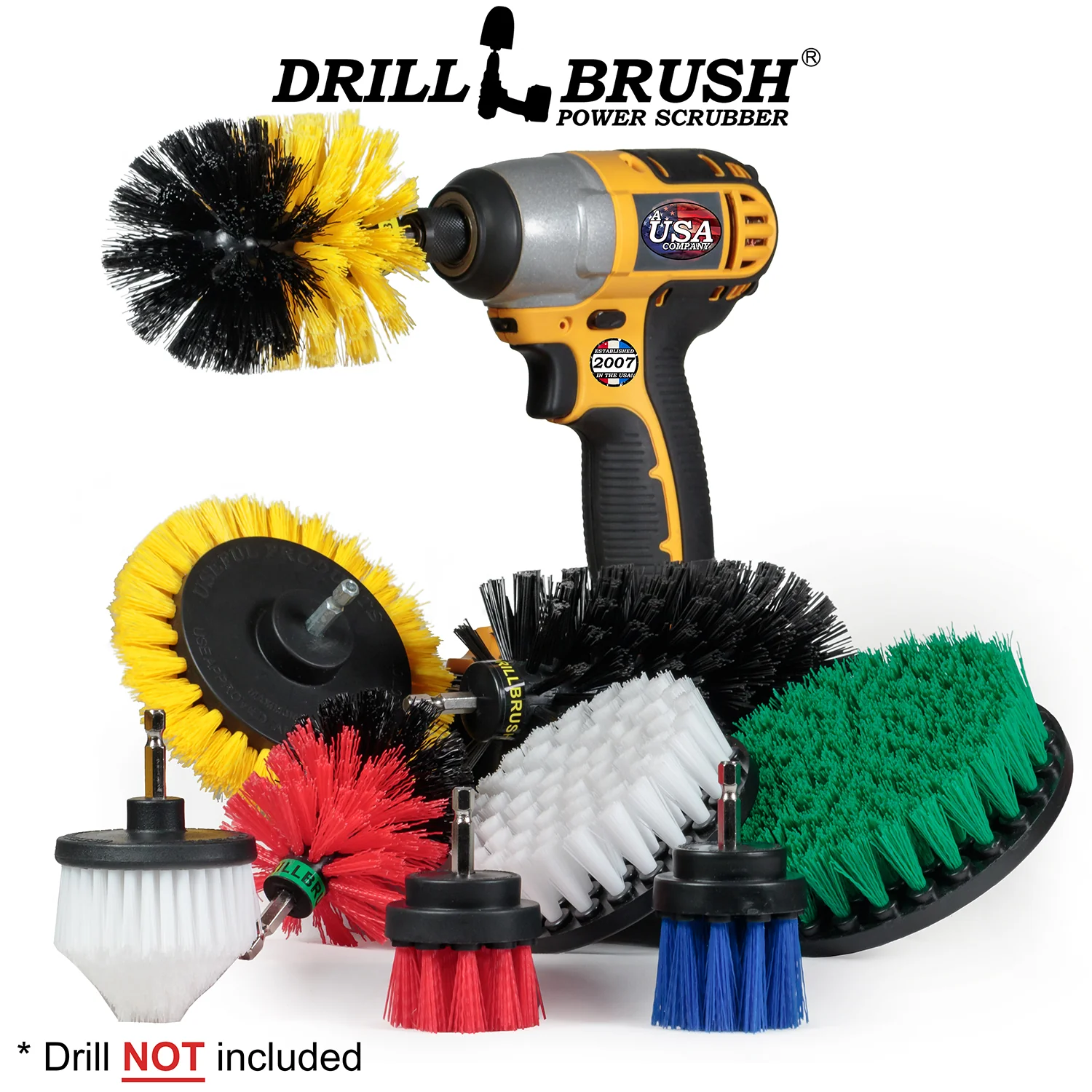 9-piece Variety Brush Kit - Every Stiffness - All Purpose Cleaning | YEO-G5-W4C-R2M-KJS-B2L-QC-DB - Image 2